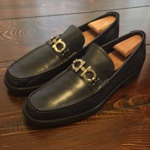 Dark blue Ferragamo Loafers size 11.